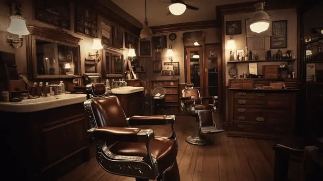 Interior da barbearia BarberFlow
